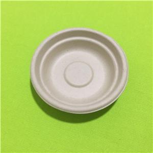 prato de porção de polpa de cana biodegradável